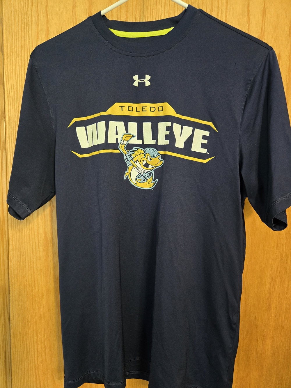 Under Armour Navy and Yellow Toledo Walleye Performance Tee